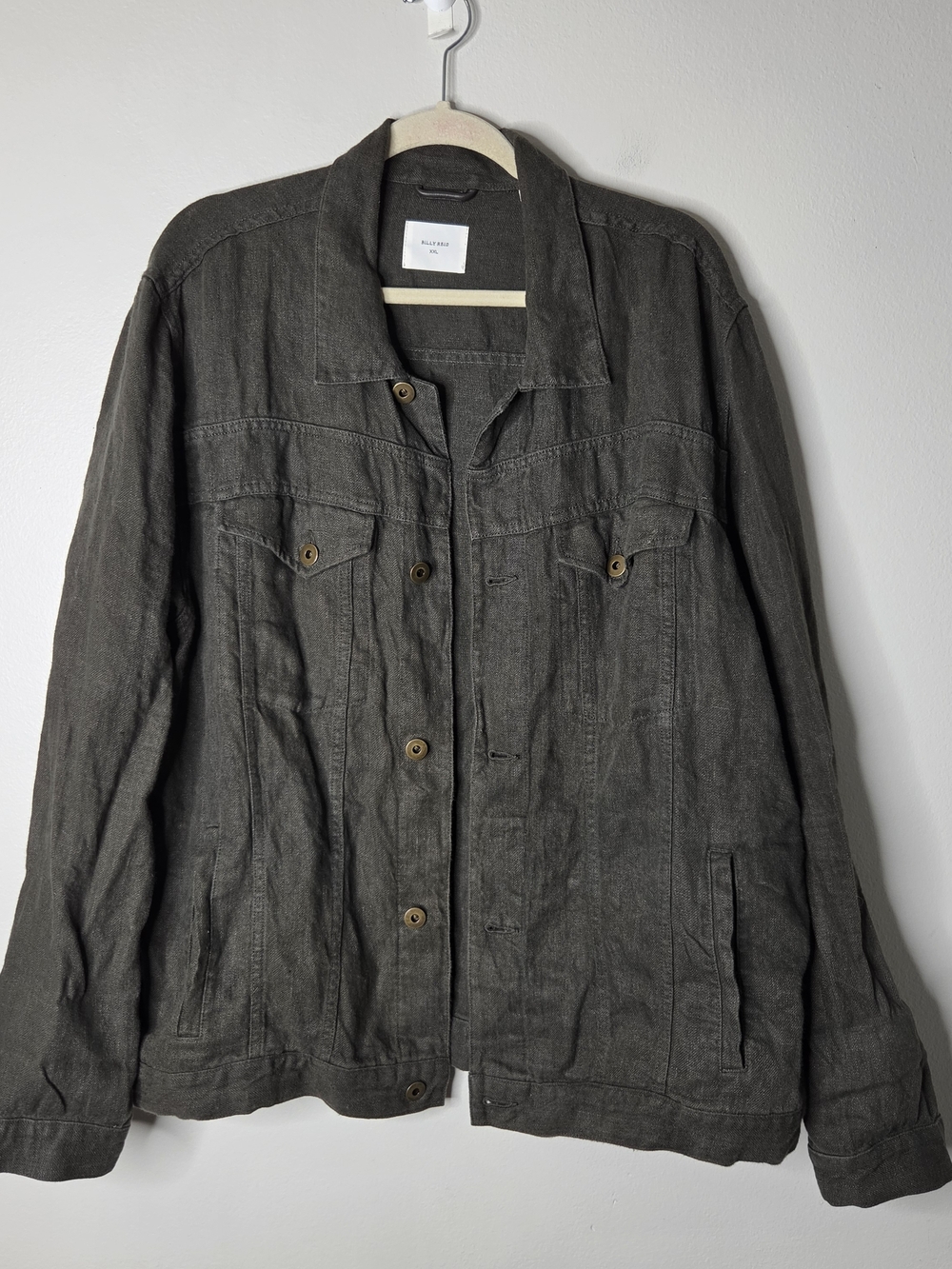 Billy Reid Linen Trucker Style Jacket